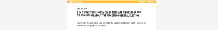 2 in 3 Pakistanis (64%) claim they are thinking (a lot or somewhat) about the upcoming General Election.