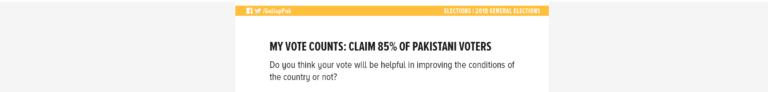My Vote Counts: Claim 85% of Pakistani Voters